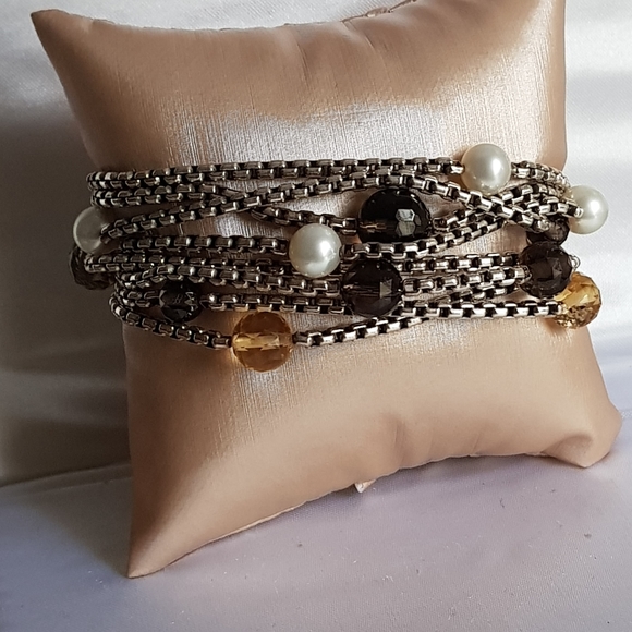 David Yurman Eight Row Chain Multi Gem Bracelet - Picture 8 of 8